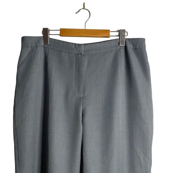 Le Suit Women's Heather Blue Straight Leg Ankle Pants - Picture 2 of 8